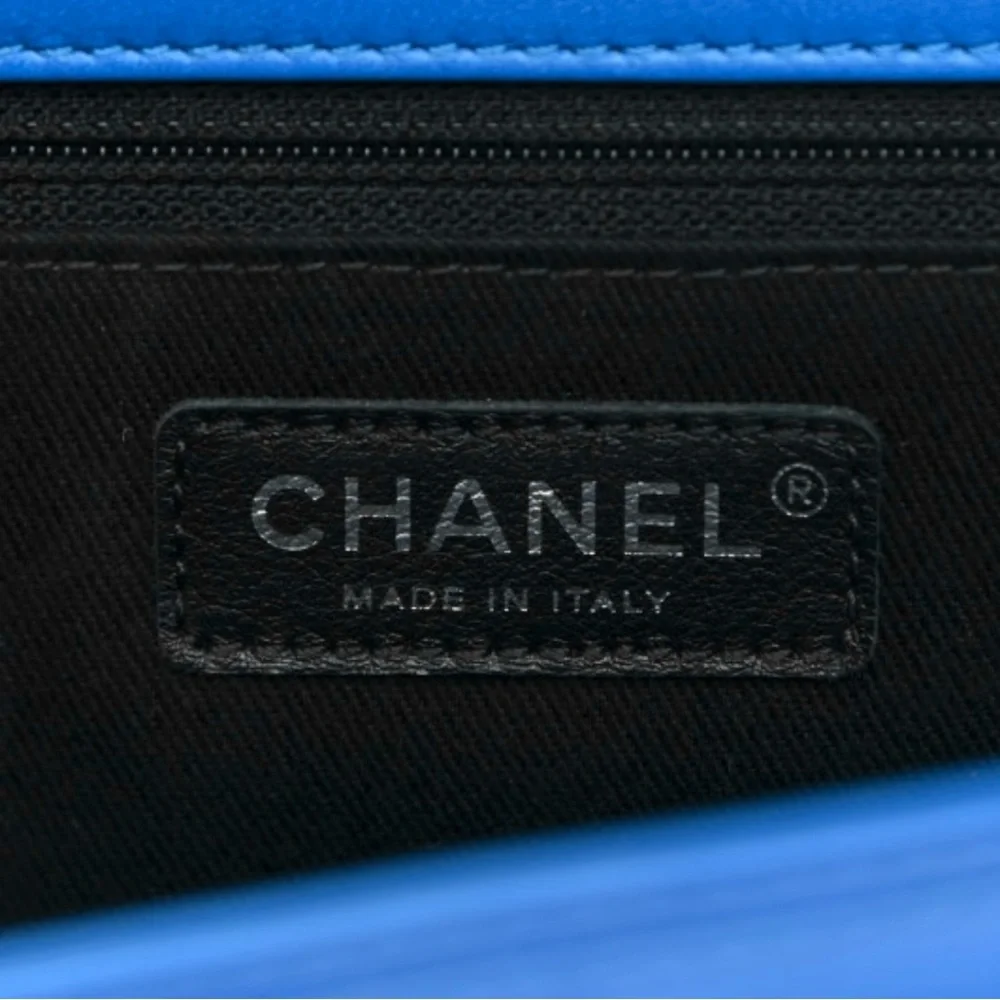 💓CHANEL Cobalt Blue Patent Leather Quilted Coco Shine Accordion Small Flap SHW
